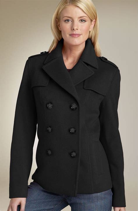 michael kors grey peacoat|wool melton peacoat Michael Kors.